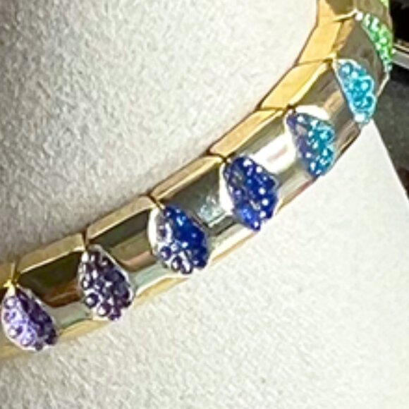 BaubleBar– NWT – “Rory” Multicolored Crystal and Gold Stretch Bracelet - Picture 4 of 6